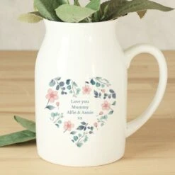 Personalised Floral Heart Flower Jug -PERSONALISE STORE p0805n42 3
