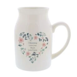 Personalised Floral Heart Flower Jug -PERSONALISE STORE p0805n42 4