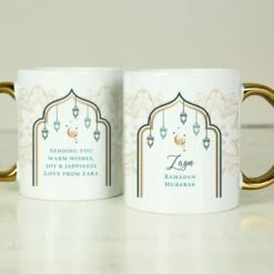 Personalised Eid And Ramadan Gold Handled Mug -PERSONALISE STORE p0805n50 7