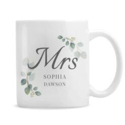 Personalised Botanical Mrs Mug -PERSONALISE STORE p0805n60 4