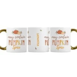 Personalised Pumpkin Spice Gold Handle Mug -PERSONALISE STORE p0805n69 4