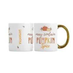 Personalised Pumpkin Spice Gold Handle Mug -PERSONALISE STORE p0805n69 5