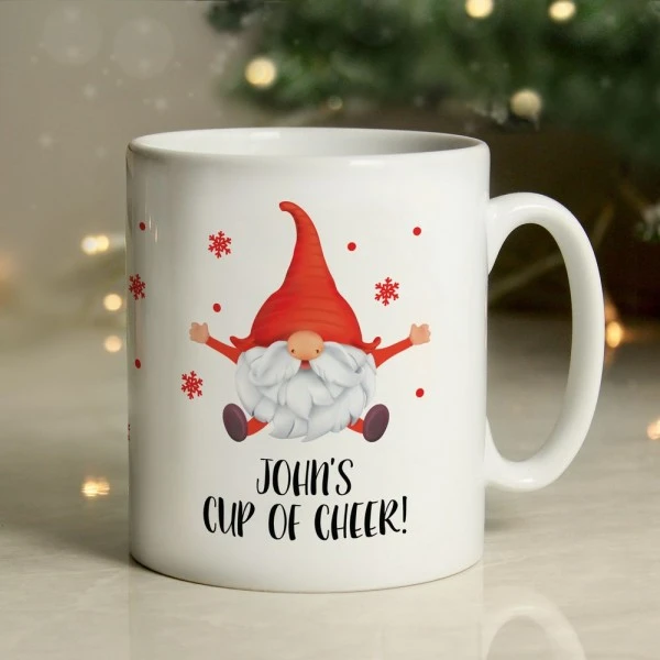 Personalised Red Gonk Christmas Mug 2 Personalised Red Gonk Christmas Mug - Image 2