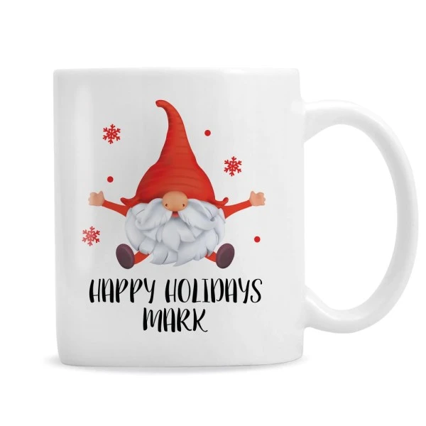 Personalised Red Gonk Christmas Mug 5 Personalised Red Gonk Christmas Mug - Image 5