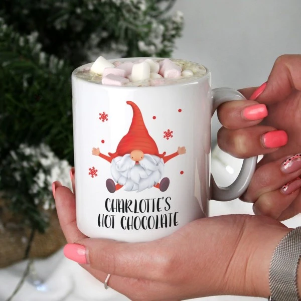 Personalised Red Gonk Christmas Mug 6 Personalised Red Gonk Christmas Mug - Image 6