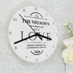 Personalised Full Of Love Glass Clock