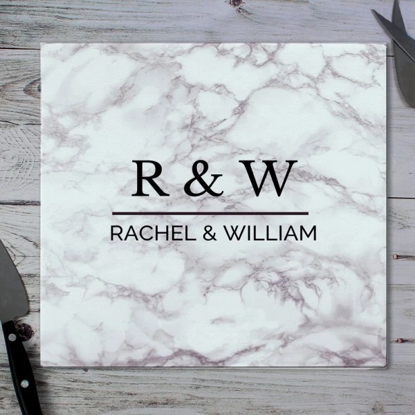 Personalised Marble Effect Glass Chopping Board/Worktop Saver 3 Personalised Marble Effect Glass Chopping Board/Worktop Saver - Image 3