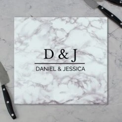 Personalised Marble Effect Glass Chopping Board/Worktop Saver 8 Personalised Marble Effect Glass Chopping Board/Worktop Saver -PERSONALISE STORE p080781 3