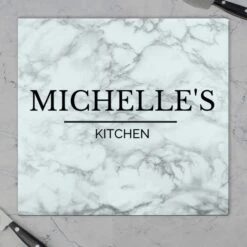 Personalised Marble Effect Glass Chopping Board/Worktop Saver 9 Personalised Marble Effect Glass Chopping Board/Worktop Saver -PERSONALISE STORE p080781 4