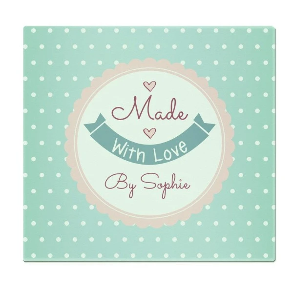 Personalised Made With Love Glass Chopping Board/Worktop Saver 5 Personalised Made With Love Glass Chopping Board/Worktop Saver - Image 5