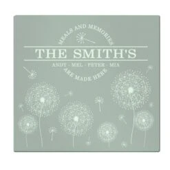 Personalised Dandelion Glass Chopping Board/Worktop Saver 10 Personalised Dandelion Glass Chopping Board/Worktop Saver -PERSONALISE STORE p080801 4