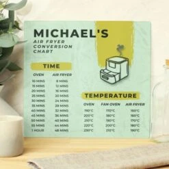 Personalised Air Fryer Chart Glass Chopping Board/Worktop Saver -PERSONALISE STORE p080805 5