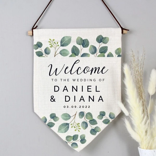 Personalised Botanical Wedding Hanging Banner 3 Personalised Botanical Wedding Hanging Banner - Image 3