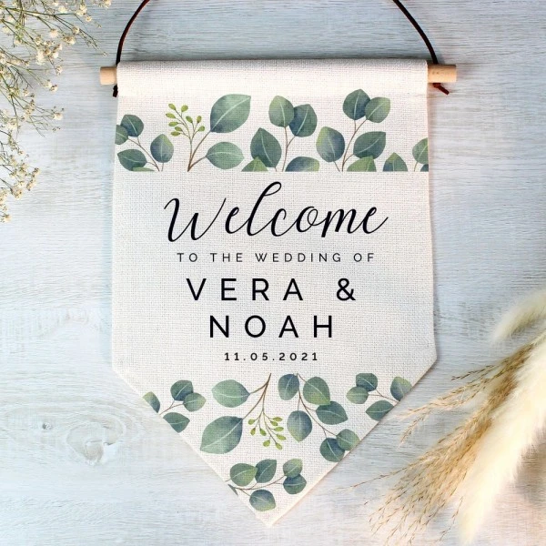 Personalised Botanical Wedding Hanging Banner 4 Personalised Botanical Wedding Hanging Banner - Image 4