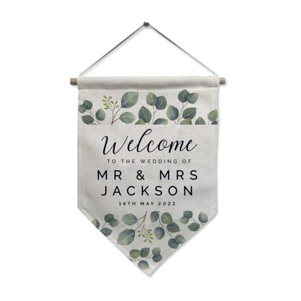 Personalised Botanical Wedding Hanging Banner 5 Personalised Botanical Wedding Hanging Banner - Image 5