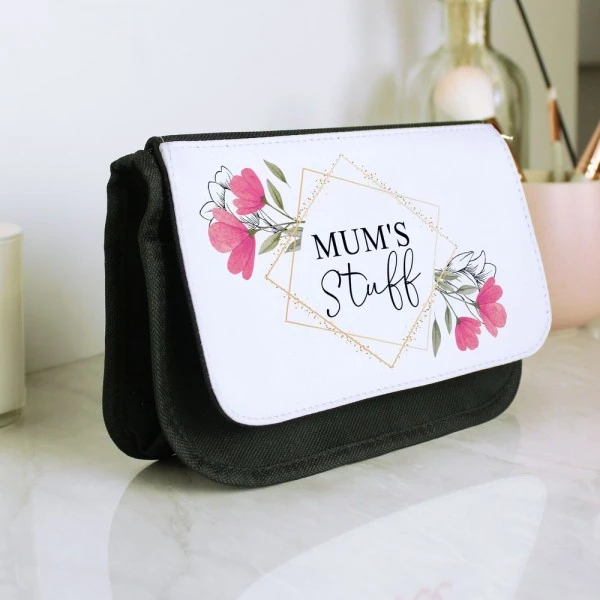 Personalised Pink Floral Make Up Bag 3 Personalised Pink Floral Make Up Bag - Image 3