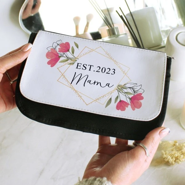 Personalised Pink Floral Make Up Bag 4 Personalised Pink Floral Make Up Bag - Image 4