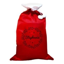 Personalised Holly Red Christmas Sack -PERSONALISE STORE p0810a33 3