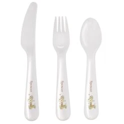 Personalised Hessian Giraffe 3 Piece Plastic Cutlery Set -PERSONALISE STORE p0813a17 3