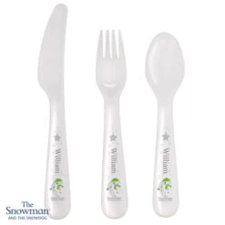 Personalised The Snowman And The Snowdog 3 Piece Plastic Cutlery Set -PERSONALISE STORE p0813a20 3