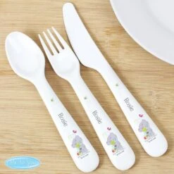 Personalised Tiny Tatty Teddy Cuddle Bug 3 Piece Plastic Cutlery Set -PERSONALISE STORE p0813a21 2