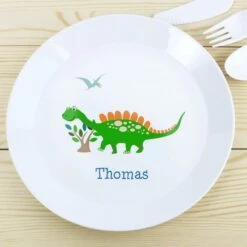 Personalised Dinosaur Plastic Plate