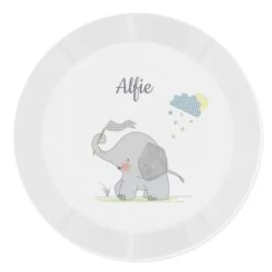 Personalised Hessian Elephant Plastic Plate 8 Personalised Hessian Elephant Plastic Plate -PERSONALISE STORE p0813a30 3