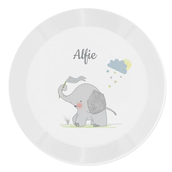 Personalised Hessian Elephant Plastic Plate 4 Personalised Hessian Elephant Plastic Plate - Image 4