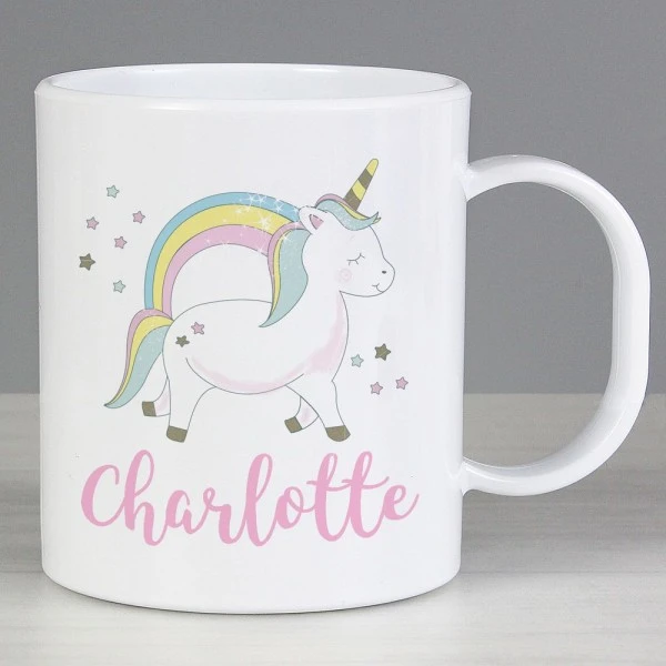 Personalised Baby Unicorn Plastic Mug 1 Personalised Baby Unicorn Plastic Mug