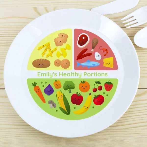 Personalised Healthy Eating Portions Plastic Plate 6 Personalised Healthy Eating Portions Plastic Plate - Image 6