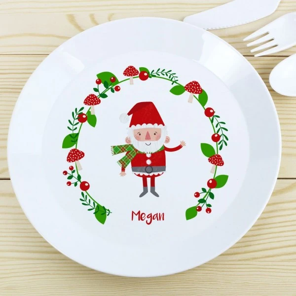 Personalised Christmas Toadstool Santa Plastic Plate 3 Personalised Christmas Toadstool Santa Plastic Plate - Image 3