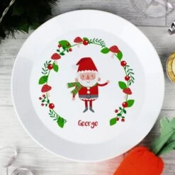 Personalised Christmas Toadstool Santa Plastic Plate 8 Personalised Christmas Toadstool Santa Plastic Plate -PERSONALISE STORE p0813a69 3