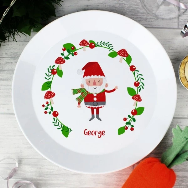 Personalised Christmas Toadstool Santa Plastic Plate 4 Personalised Christmas Toadstool Santa Plastic Plate - Image 4