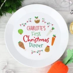 Personalised "First Christmas Dinner" Plastic Plate