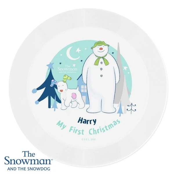 Personalised The Snowman And The Snowdog Plastic Plate 2 Personalised The Snowman And The Snowdog Plastic Plate - Image 2