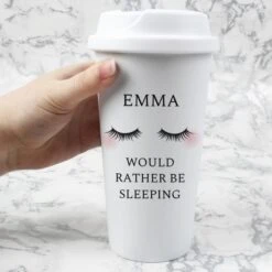 Personalised Eyelashes Insulated Reusable Eco Travel Cup -PERSONALISE STORE p0813b04 2