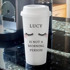 Personalised Eyelashes Insulated Reusable Eco Travel Cup -PERSONALISE STORE p0813b04 3