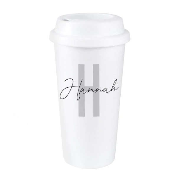 Personalised Initial & Name Insulated Reusable Eco Travel Cup 2 Personalised Initial & Name Insulated Reusable Eco Travel Cup - Image 2