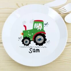 Personalised Tractor Plastic Plate -PERSONALISE STORE p0813b19 2