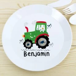 Personalised Tractor Plastic Plate -PERSONALISE STORE p0813b19 3
