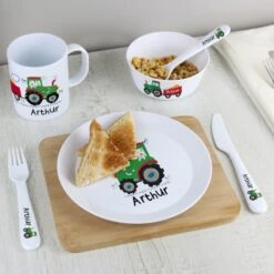 Personalised Tractor Plastic Plate -PERSONALISE STORE p0813b19 4