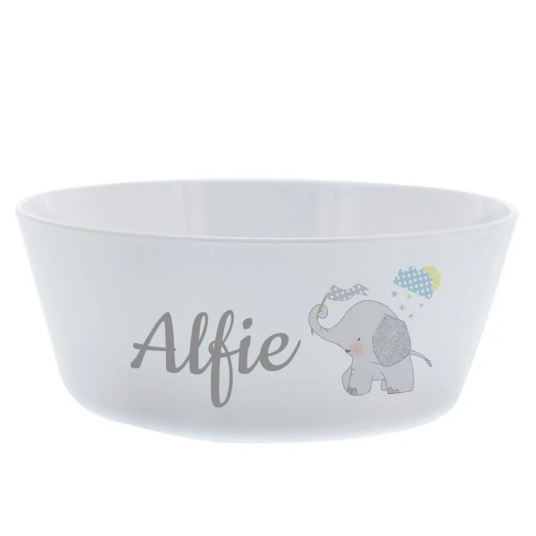 Personalised Hessian Elephant Plastic Bowl 2 Personalised Hessian Elephant Plastic Bowl - Image 2