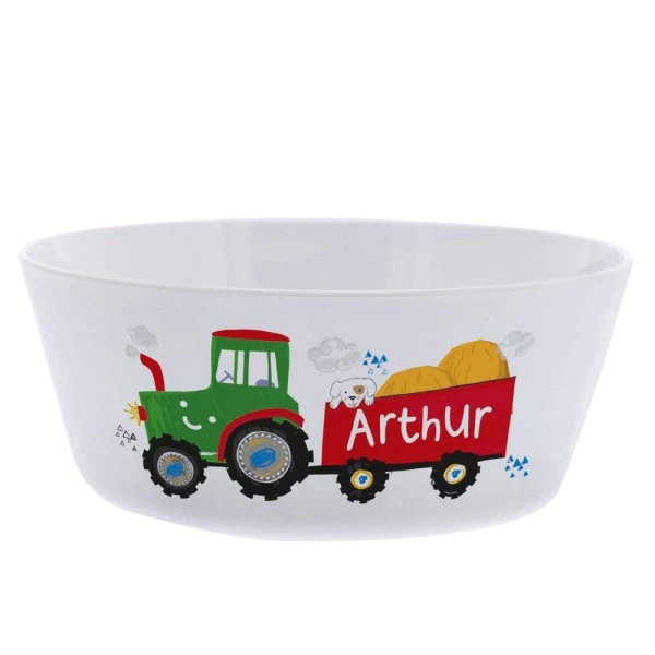 Personalised Tractor Plastic Bowl 2 Personalised Tractor Plastic Bowl - Image 2