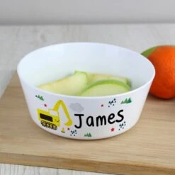 Personalised Digger Plastic Bowl 7 Personalised Digger Plastic Bowl -PERSONALISE STORE p0813b32 2