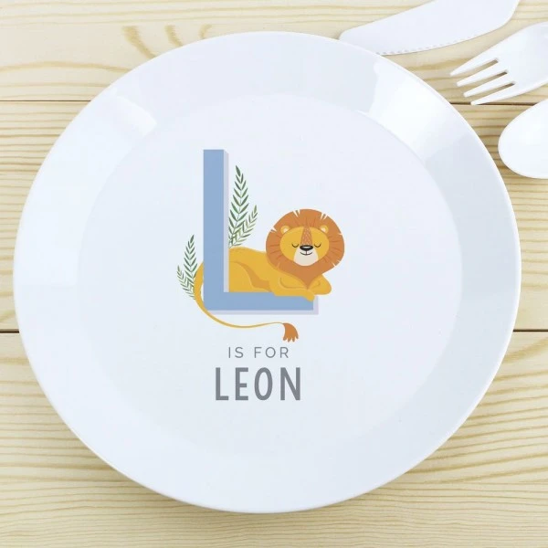 Personalised Animal Alphabet Plastic Plate 3 Personalised Animal Alphabet Plastic Plate - Image 3