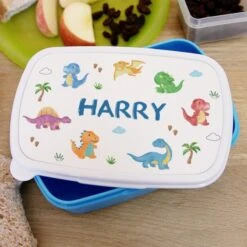 Personalised Dinosaur Name Only Blue Lunch Box -PERSONALISE STORE p0813b70 3