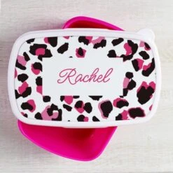 Personalised Leopard Print Name Only Pink Lunch Box 8 Personalised Leopard Print Name Only Pink Lunch Box -PERSONALISE STORE p0813b72 2