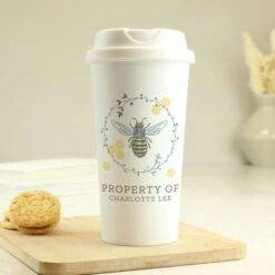 Personalised Bee Insulated Travel Cup -PERSONALISE STORE p0813b98 3