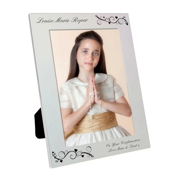 Personalised Silver 5x7 Black Swirl Photo Frame 2 Personalised Silver 5x7 Black Swirl Photo Frame - Image 2