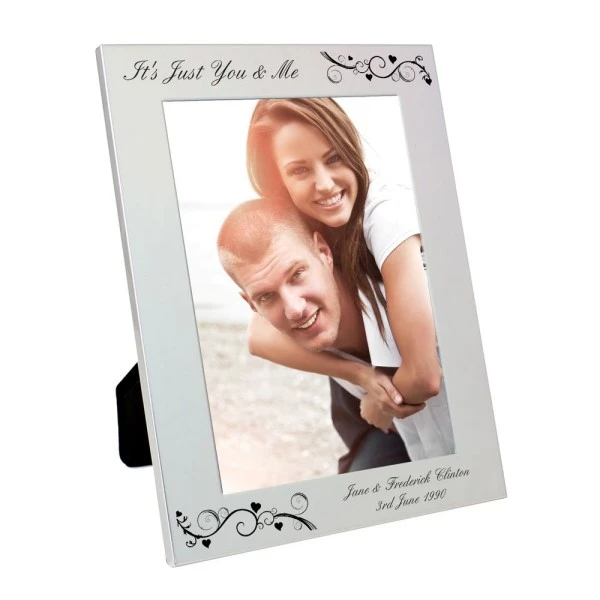 Personalised Silver 5x7 Black Swirl Photo Frame 3 Personalised Silver 5x7 Black Swirl Photo Frame - Image 3